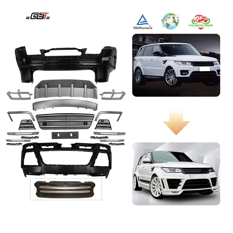 Bộ body kit gồm ốp cản trước – cản sau, mặt nạ lưới tản nhiệt, ốp đèn LED ban ngày và ống xả cho Land Rover Range Rover Sport đời 2014–2017