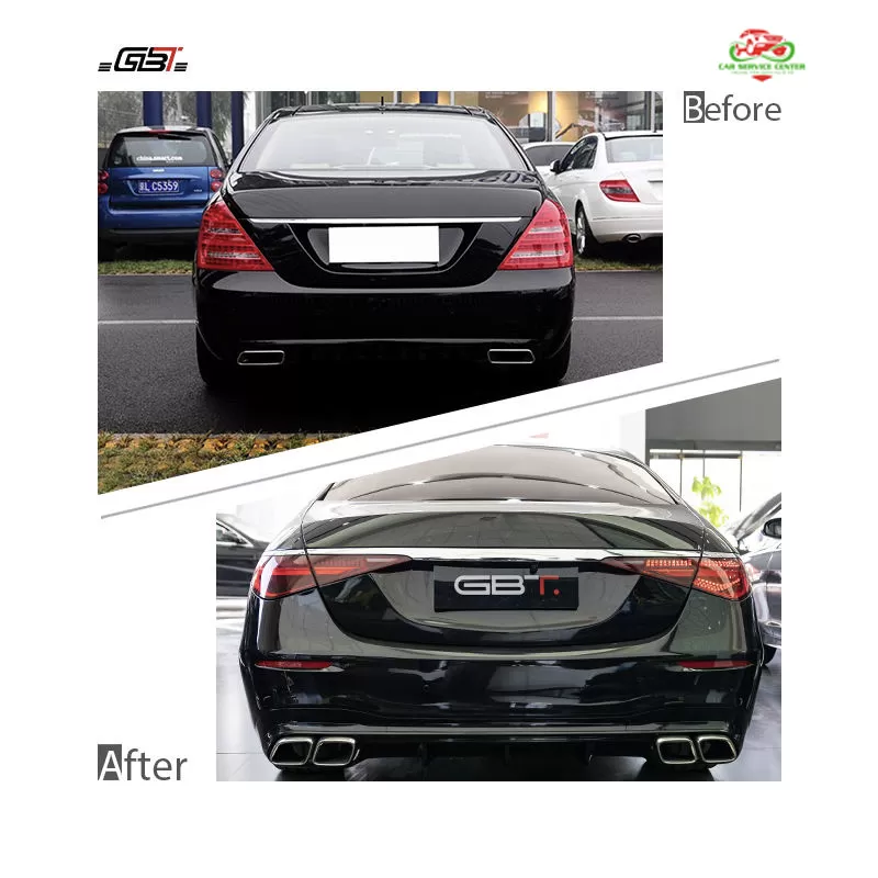 Bộ body kit S Class 2025 nâng cấp từ W221 lên W223 S63 – gồm cản trước, đèn pha, chắn bùn, nắp capo và các chi tiết cho Mercedes Benz S Class W221 (2008–2012)