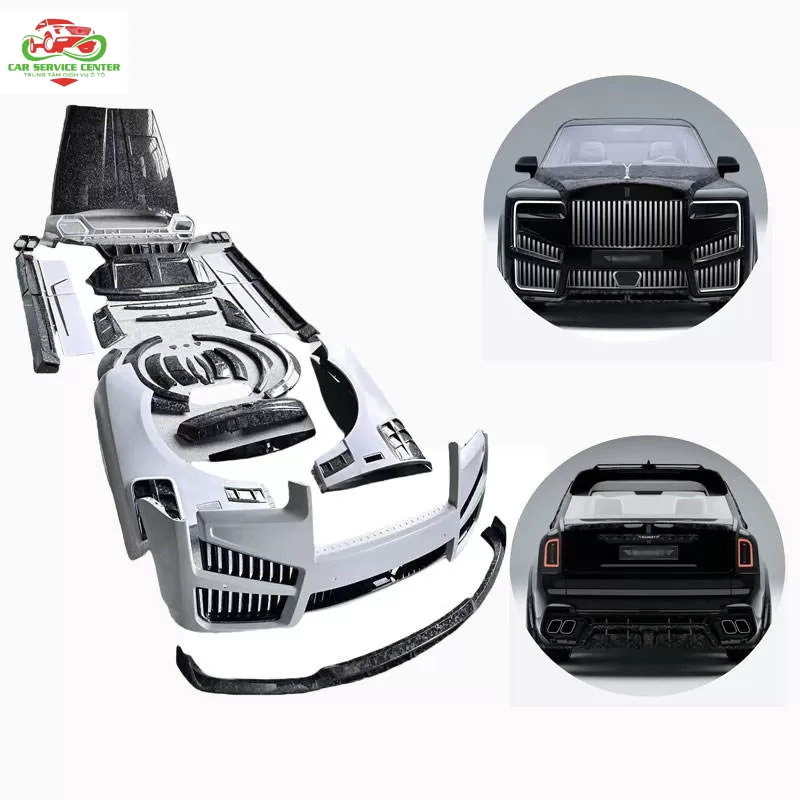 Bộ body kit sợi carbon MSY cho Rolls-Royce Cullinan 2025 – nâng cấp mới gồm cản trước, ốp bảo vệ, đèn trước – tương thích với Cullinan 2018–2024