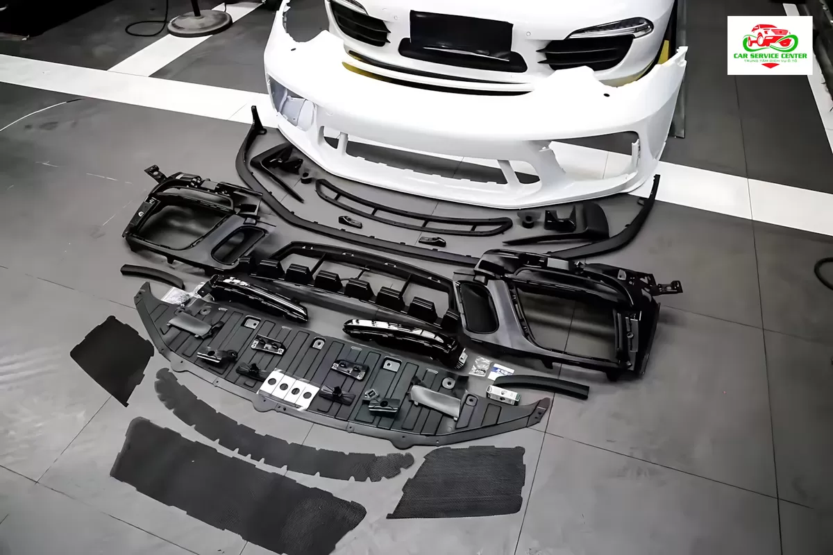 Bộ cản trước GT3 991-2 kèm đèn sương mù cho Porsche 911 đời 2012–2019, dùng để nâng cấp