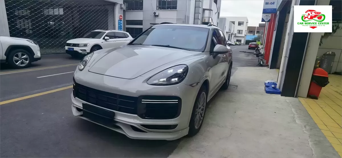 Bộ nâng cấp bodykit chuyển đổi xe Cayenne 958.1 đời 2011–2014, cản trước 9YA Turbo mới kèm khe cắt cho đèn sương mù