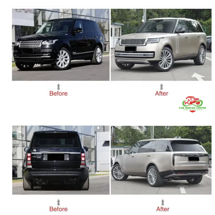 Bộ nâng cấp facelift cho Land Rover Range Rover Vogue đời 2013–2017 lên phong cách SV 2023, bao gồm nắp capo, cửa sau, cản trước và sau, đèn pha, đèn hậu, body kit