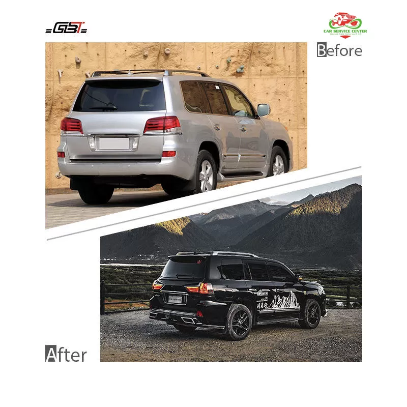 Bộ phụ kiện độ LX570 chính hãng – bao gồm cản, lưới tản nhiệt, đèn pha và bodykit facelift, giúp nâng cấp Lexus LX570 đời 2008–2015 lên phiên bản Black Edition 2016