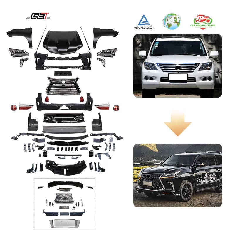 Bộ phụ kiện nâng cấp LX570 – bao gồm đèn pha, đèn hậu, cản trước và sau, cùng bodykit facelift, phù hợp cho mẫu Lexus LX570 đời 2008–2015