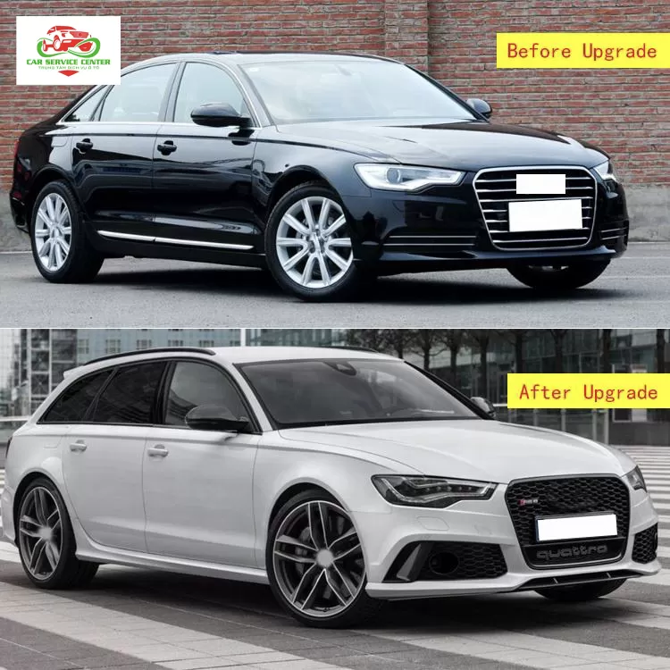 Body kit Audi A6/S6 C7 chất lượng cao mới cho đời 2012–2015, bao gồm cản trước, lưới tản nhiệt và lip khuếch tán sau, lắp đặt plug-and-play để nâng cấp