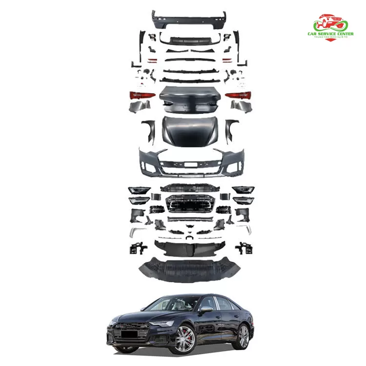 Cản trước, đèn pha, đèn hậu, cản sau, diffuser, nắp capo, body kit cho Audi A6 C7 đời 2012–2018, nâng cấp lên body kit 2024