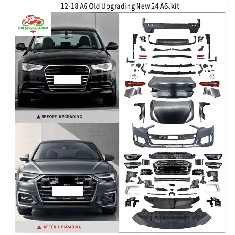 Cản trước, đèn pha, đèn hậu, cản sau, diffuser, nắp capo, body kit cho Audi A6 C7 đời 2012–2018, nâng cấp lên body kit 2024