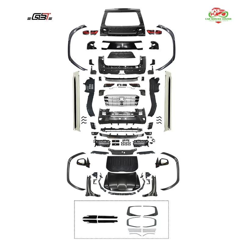 Gói nâng cấp LC300 gồm cản trước, lưới tản nhiệt, đèn pha và đèn hậu cho Toyota Land Cruiser 200 đời 2008–2020
