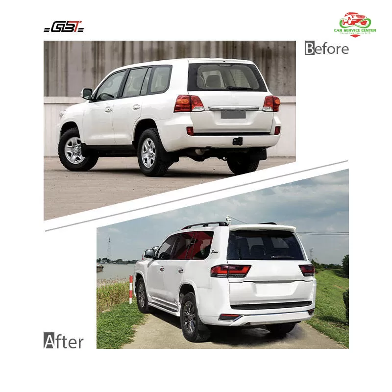 Gói nâng cấp LC300 gồm cản trước, lưới tản nhiệt, đèn pha và đèn hậu cho Toyota Land Cruiser 200 đời 2008–2020