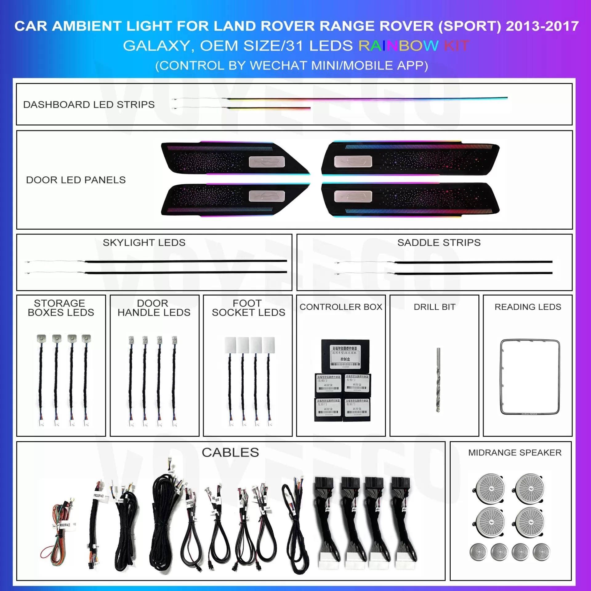NÂNG CẤP ĐÈN LED NỘI THẤT CHO LAND ROVER SPORT 2013 - 2017