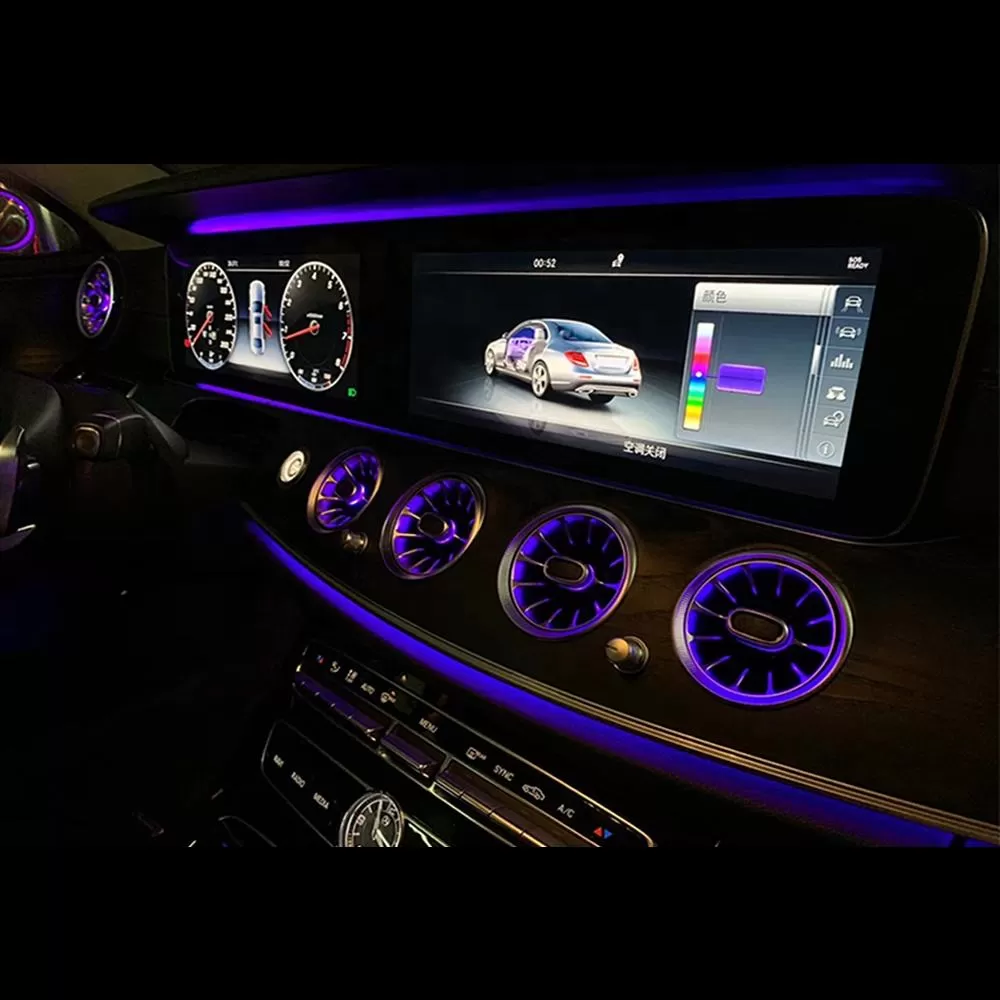 Đèn LED nội thất điều hòa không khí tự động, cửa gió điều hòa 64 màu cho xe Mercedes E-class W213