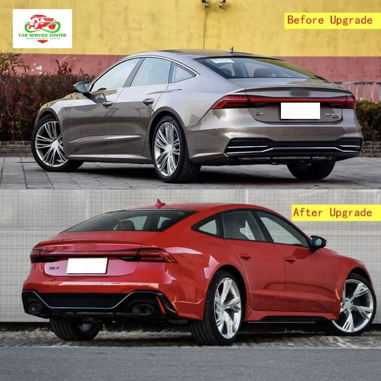 Phụ kiện ô tô A7/S7, nâng cấp body kit phong cách RS7, gồm cản trước và sau, lưới tản nhiệt, lip khuếch tán sau cho Audi đời 2019–2021