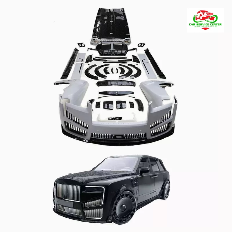 Rolls-Royce Cullinan 2025 – Bộ body kit sợi carbon khô cao cấp phong cách MSY, gồm nắp capo và ốp sườn