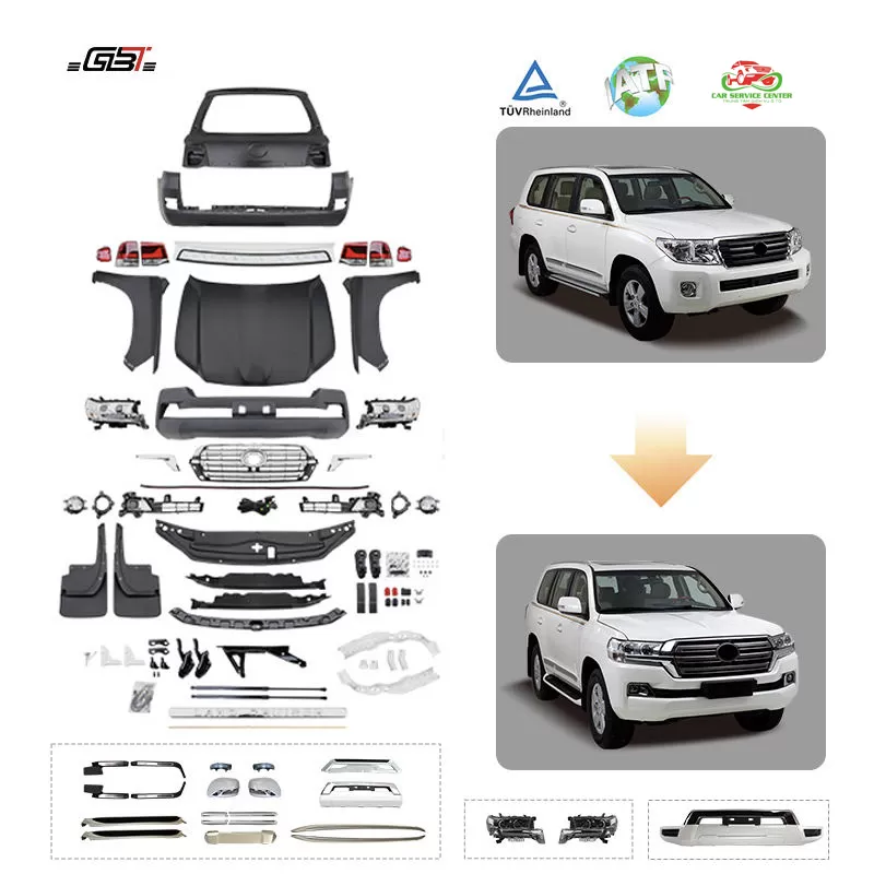 Bộ body kit nâng cấp ngoại thất LC200 lên mẫu 2016 – Phụ kiện cản trước, đèn pha và chắn bùn cho Toyota Land Cruiser 200 (2008–2015)