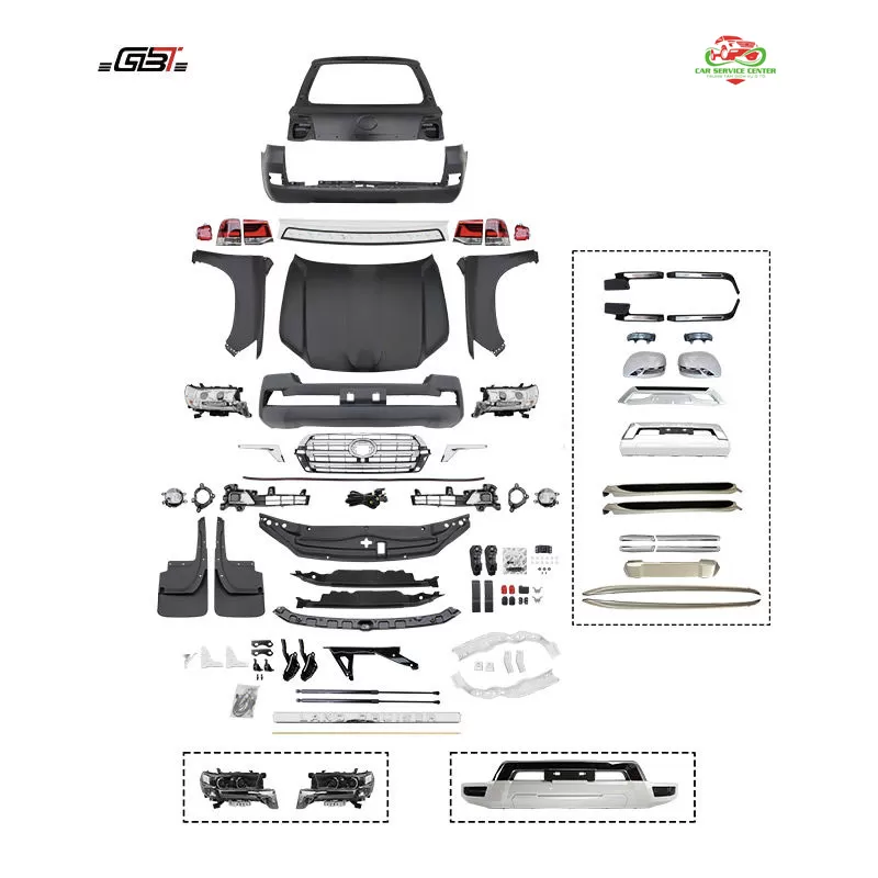 Bộ body kit nâng cấp ngoại thất LC200 lên mẫu 2016 – Phụ kiện cản trước, đèn pha và chắn bùn cho Toyota Land Cruiser 200 (2008–2015)