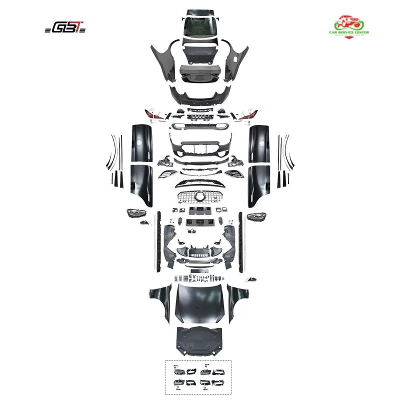 Bộ body kit S Class 2025 nâng cấp từ W221 lên W223 S63 – gồm cản trước, đèn pha, chắn bùn, nắp capo và các chi tiết cho Mercedes Benz S Class W221 (2008–2012)