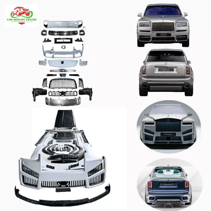 Bộ body kit sợi carbon MSY cho Rolls-Royce Cullinan 2025 – nâng cấp mới gồm cản trước, ốp bảo vệ, đèn trước – tương thích với Cullinan 2018–2024