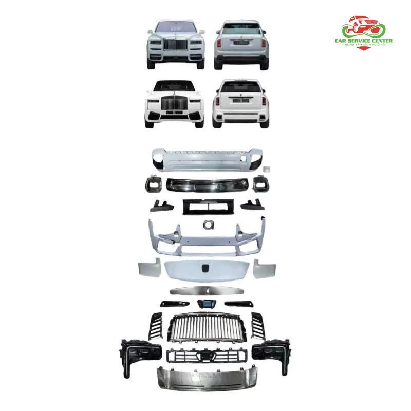 Bộ body kit sợi carbon MSY cho Rolls-Royce Cullinan 2025 – nâng cấp mới gồm cản trước, ốp bảo vệ, đèn trước – tương thích với Cullinan 2018–2024
