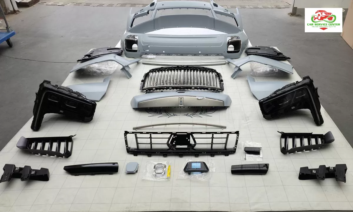 Bộ body kit sợi carbon MSY cho Rolls-Royce Cullinan 2025 – nâng cấp mới gồm cản trước, ốp bảo vệ, đèn trước – tương thích với Cullinan 2018–2024