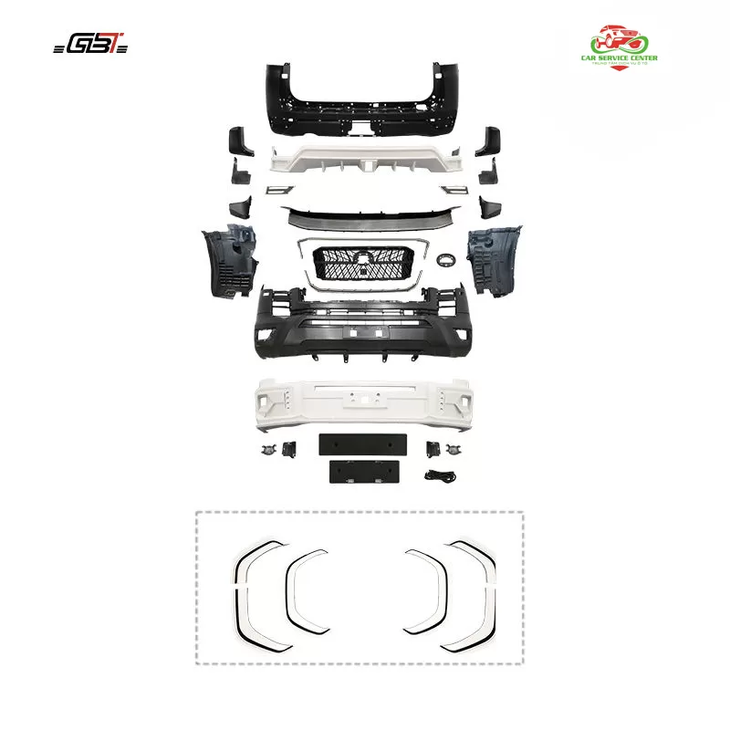 Bộ bodykit nâng cấp kiểu W cho Land Cruiser 300 – bao gồm ốp cản, líp và lưới tản nhiệt, phù hợp cho mẫu Toyota Land Cruiser 300 GX từ năm 2021+