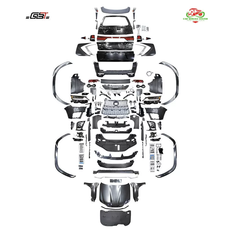 Bộ bodykit nâng cấp từ LX570 lên LX600 2025 – bao gồm cản, đèn pha, đèn hậu và ốp vè, phù hợp cho mẫu Lexus LX570 đời 2008–2015, giúp facelift (nâng cấp ngoại hình) toàn bộ xe