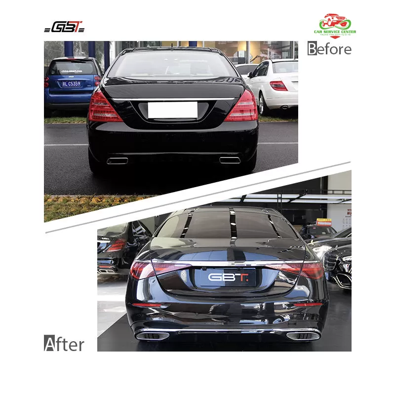 Bộ bodykit nâng cấp từ Mercedes S-Class W221 lên mẫu S450 W223 – bao gồm cản, lưới tản nhiệt, đèn pha và đèn hậu cao cấp, phù hợp cho Mercedes-Benz S-Class W221 đời 2008–2012
