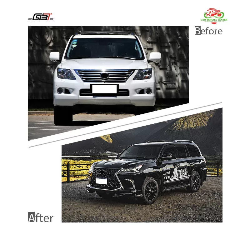 Bộ phụ kiện nâng cấp LX570 – bao gồm đèn pha, đèn hậu, cản trước và sau, cùng bodykit facelift, phù hợp cho mẫu Lexus LX570 đời 2008–2015