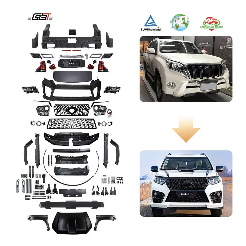 Bộ phụ kiện nâng cấp Prado 2010–2017 lên mẫu E 2018 – Gồm đèn pha, cản trước và các chi tiết cho Toyota Land Cruiser 150 Prado
