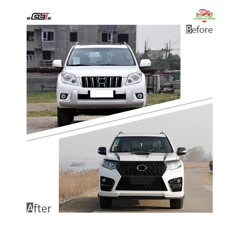 Bộ phụ kiện nâng cấp Prado 2010–2017 lên mẫu E 2018 – Gồm đèn pha, cản trước và các chi tiết cho Toyota Land Cruiser 150 Prado