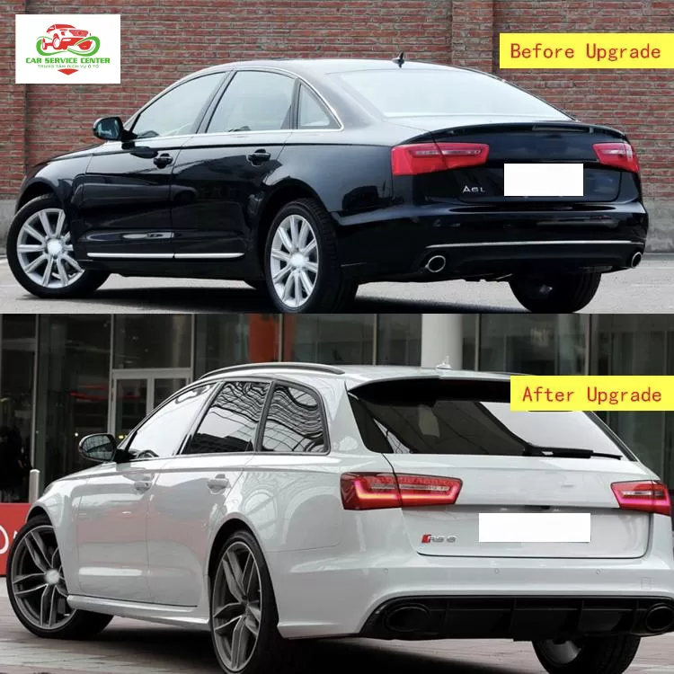 Body kit Audi A6/S6 C7 chất lượng cao mới cho đời 2012–2015, bao gồm cản trước, lưới tản nhiệt và lip khuếch tán sau, lắp đặt plug-and-play để nâng cấp