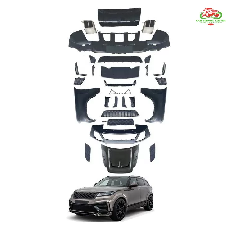 Body kit L663 chất lượng cao cho Land Rover Defender 90/110/130 đời 2019 trở lên, nâng cấp phong cách SVR, gồm cản trước và sau, ốp vè, nắp capo, body kit