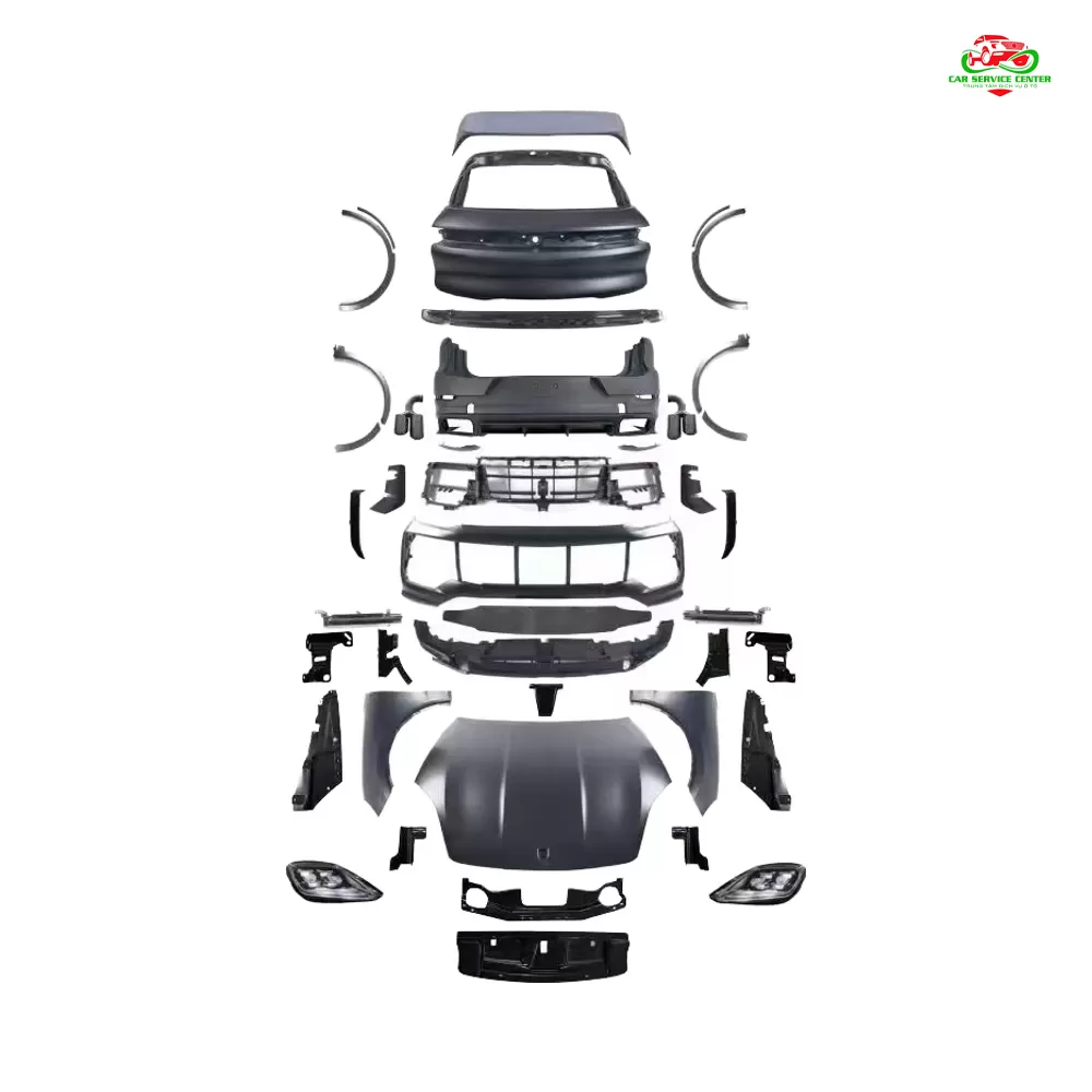 Cản trước và sau được chỉnh sửa và nâng cấp cho Porsche Cayenne đời 2014–2017, phù hợp với kiểu dáng Cayenne 2024