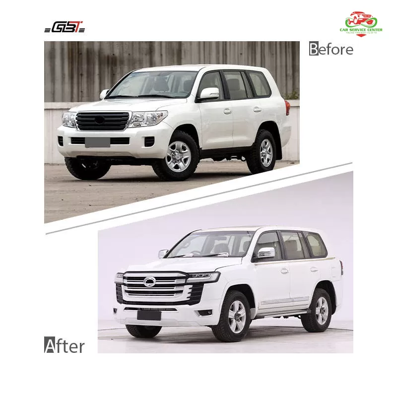 Gói nâng cấp LC300 gồm cản trước, lưới tản nhiệt, đèn pha và đèn hậu cho Toyota Land Cruiser 200 đời 2008–2020